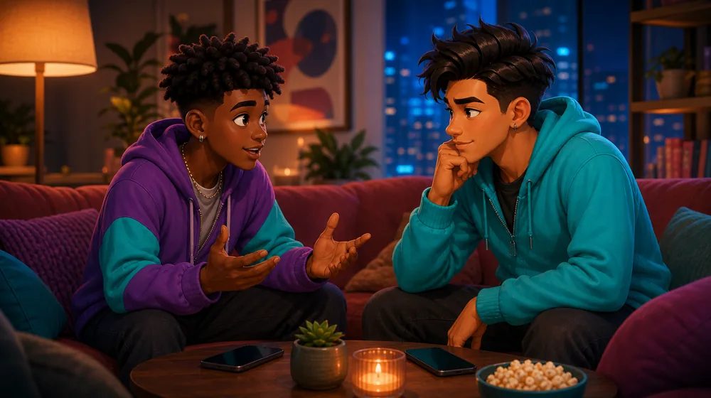 Two longtime friends having an honest private conversation about a new job